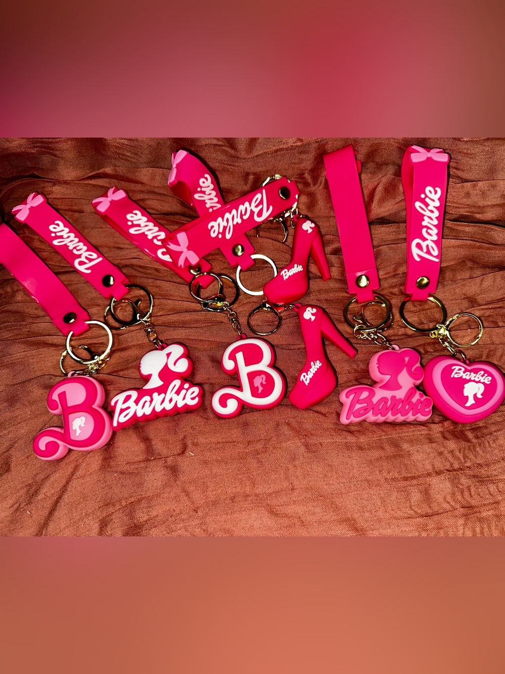 Bundle of Pink Silicone Keychains